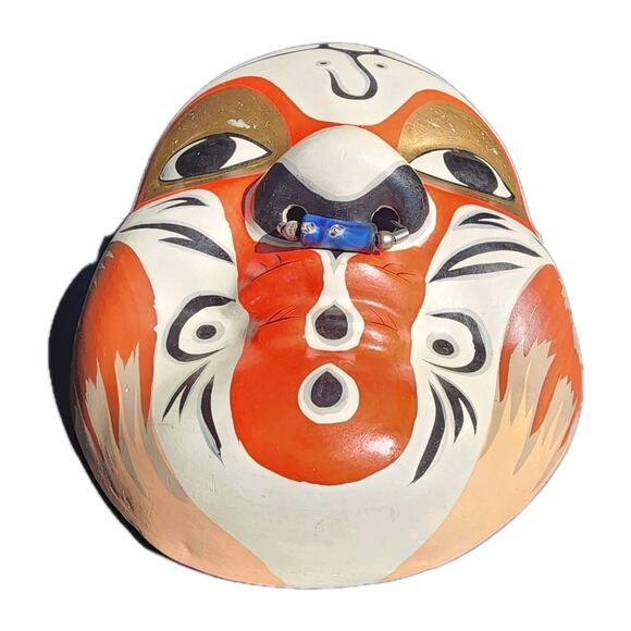 Vintage Chinese Opera Mask Hand Painted Paper Mache Wall Hanging Home Decor Rare - Picture 3 of 7